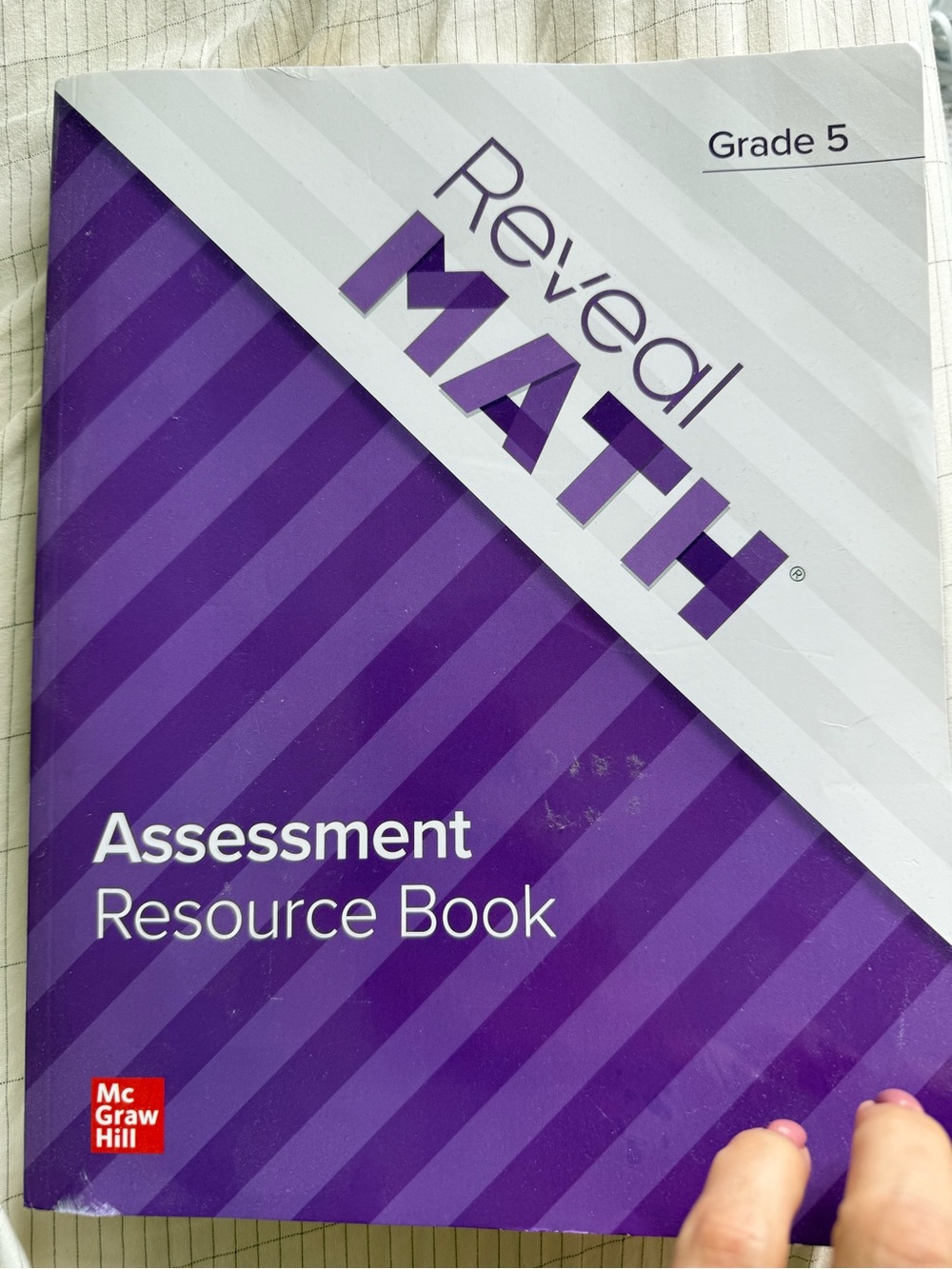 McGraw Hill Reveal Math Grade 5 Assessment Resource Book - Purple